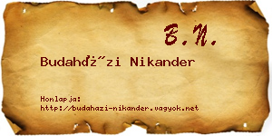Budaházi Nikander névjegykártya